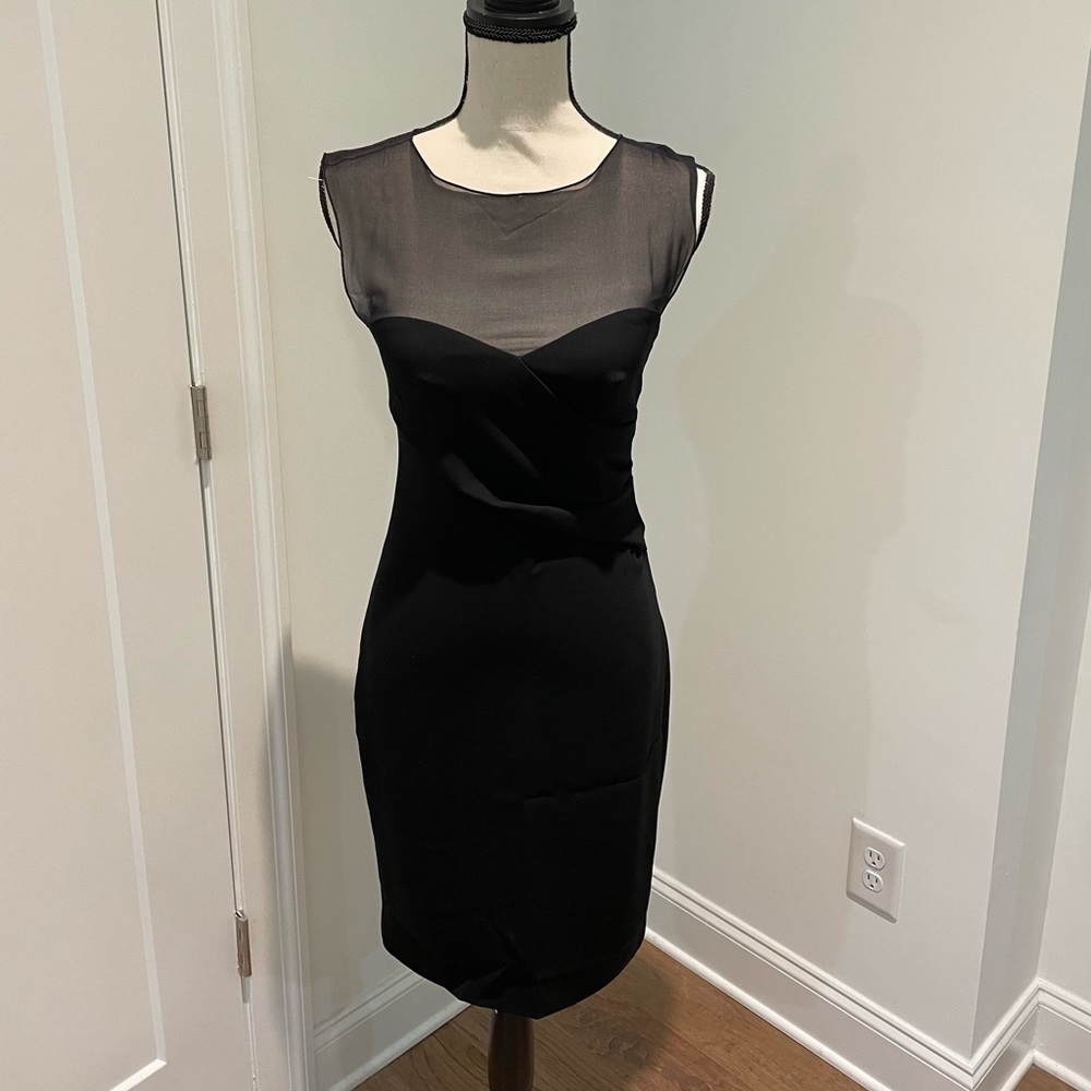 Max Mara Pianoforte black silk sheath dress